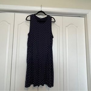 Old Navy Sleeveless Navy Polka Dot Swing Dress